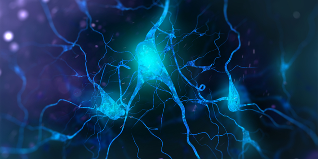 5615_Neuron cells with glowing link knots