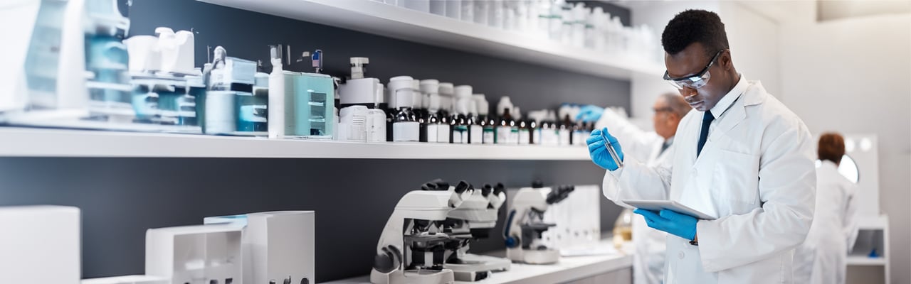 hero bg-3259_man in laboratory with tablet for medical analysis