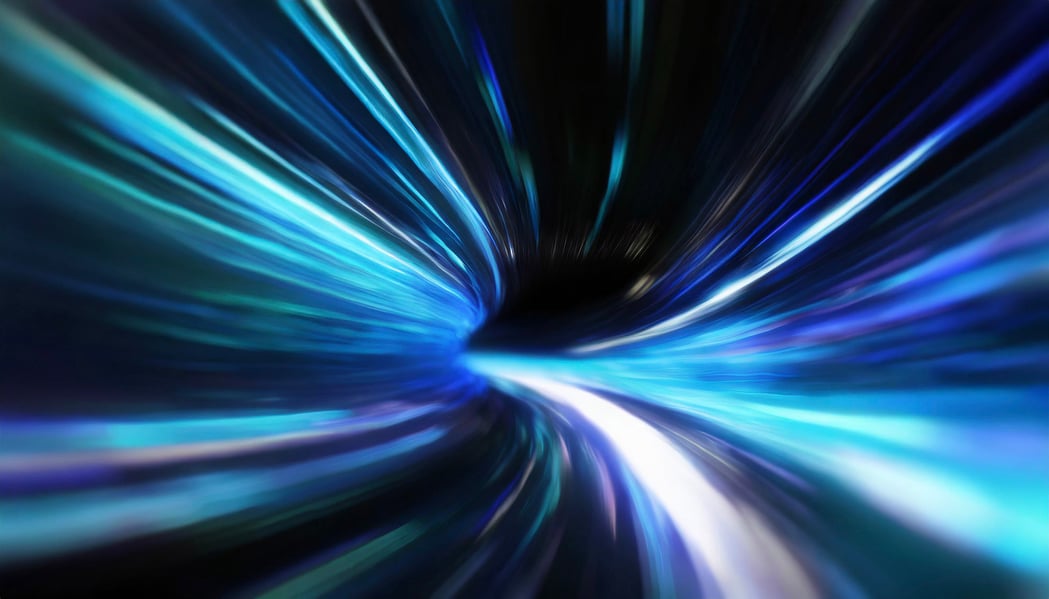 3330_Custom Photo_tunnel at racing high speeds with blue lights