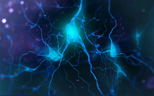 5615_Neuron cells with glowing link knots