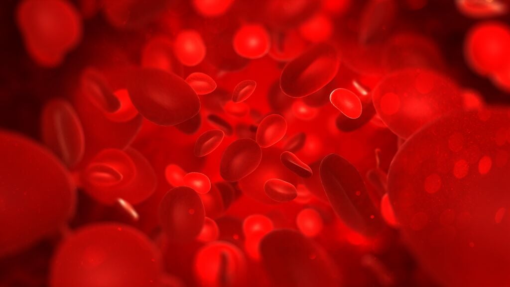 5620_3D abstract red blood cells illustration