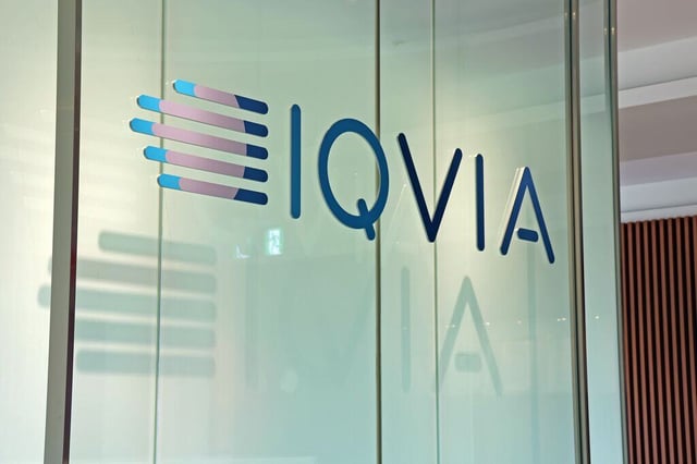 IQVIA logo on wall